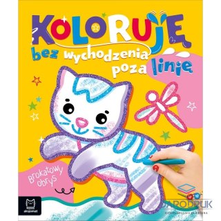 Aksjomat Książka dla dzieci Brokatowy obrys. Z kotkiem Aksjomat