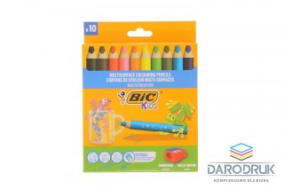 Bic Kredki ołówkowe MULTISURFACE 10szt + temperówka 3086123728370 10 kol. Bic (515276)
