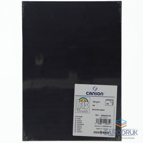 Canson Brystol A4 czarny 185g 50k Canson (200040179)