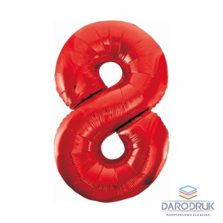 Godan Balon foliowy cyfra 8 czerwona 85cm Godan (BCHCW8)