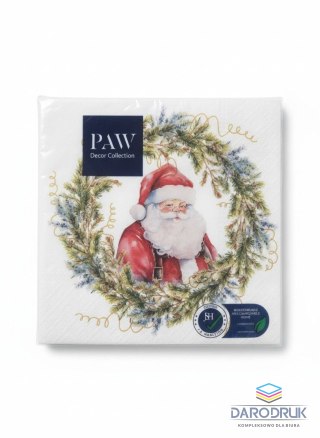Paw Serwetki Lunch BN Joyful Claus Circle mix nadruk bibuła [mm:] 330x330 Paw (SDL240100)