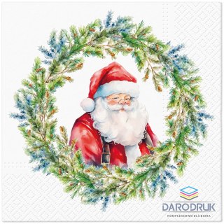 Paw Serwetki Lunch BN Joyful Claus Circle mix nadruk bibuła [mm:] 330x330 Paw (SDL240100)