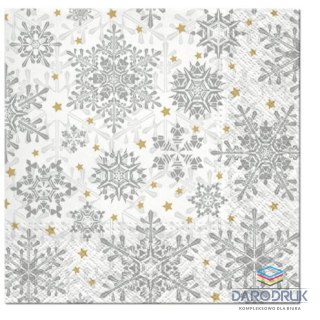 Paw Serwetki Lunch BN Snowy Baubles biała papier [mm:] 330x330 Paw (SDL057800)