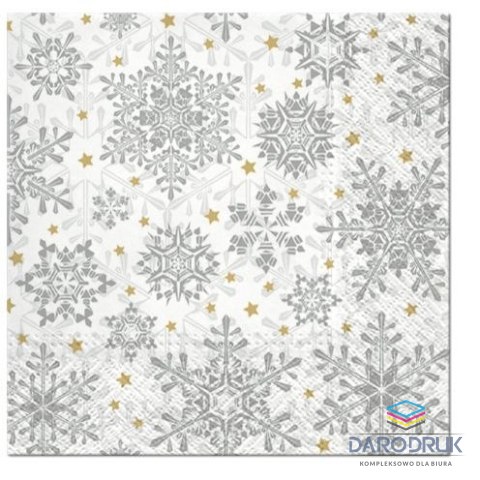 Paw Serwetki Lunch BN Snowy Baubles biała papier [mm:] 330x330 Paw (SDL057800)