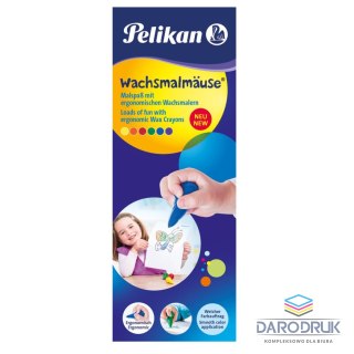 Pelikan Kredki świecowe Myszki 804073 6 kol. Pelikan (400191643)