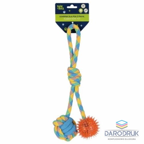 Trik Roll Gadżet Zabawka dla psa Szarpak 34 cm z piłką 2 stronny pomarańczowy Trik Roll (560877)
