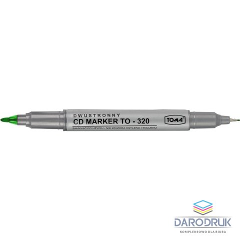 Toma Marker do cd zielony dwustronny wkład zielony 0,5/1,0mm Toma (To-320)