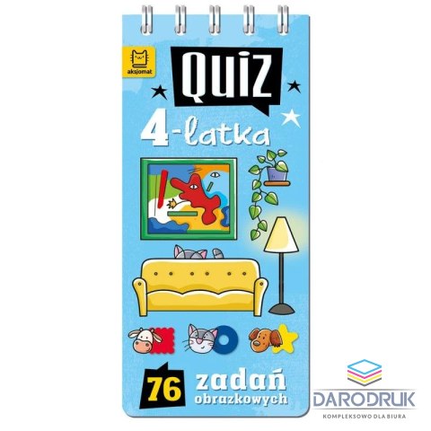 Aksjomat Książka dla dzieci Quiz 4-latka. 76 zadań obrazkowych Aksjomat