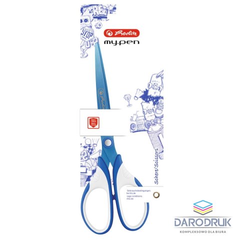 Herlitz Nożyczki My.pen nieb/białe 50046751 18cm Herlitz (300006784)