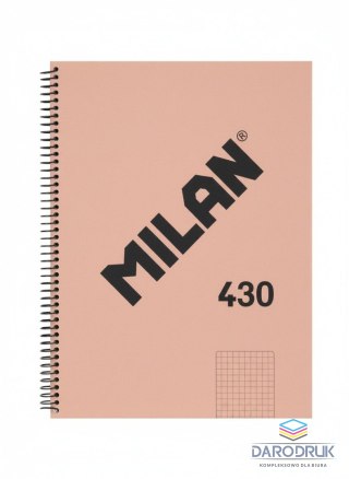 Milan Kołozeszyt (kołonotatnik) A4 1918 różowy 80k. 95g kratka Milan (57143E80P)