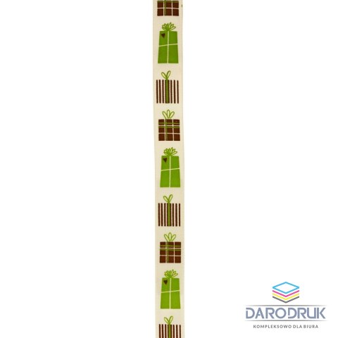 Titanum Wstążka Craft-Fun Series Xmas nadruk prezenty 15x3 [mm x m] ecru Titanum (363074)