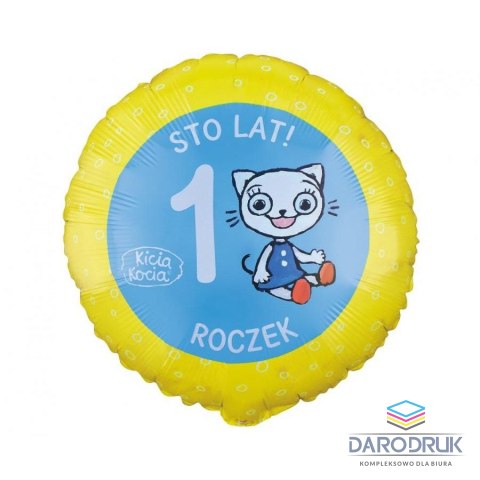 Godan Balon foliowy Roczek , Kicia Kocia 18cal Godan (FG-OKKI)