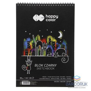 Happy Color Blok artystyczny czarny A4 80g 40k Happy Color (HA 3808 2030-K40)