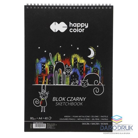 Happy Color Blok artystyczny czarny A4 80g 40k Happy Color (HA 3808 2030-K40)