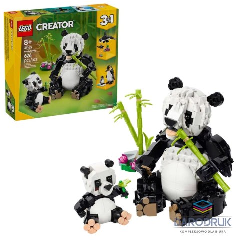Lego Klocki konstrukcyjne Creator 3w1 Dzikie zwierzęta: rodzina pand Lego (31165)