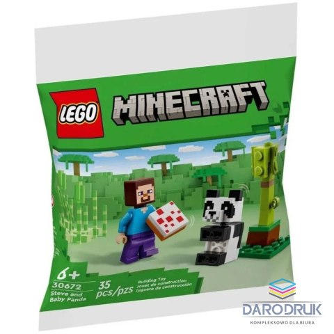 Lego Klocki konstrukcyjne Minecraft Steve i mała panda Lego (30672)