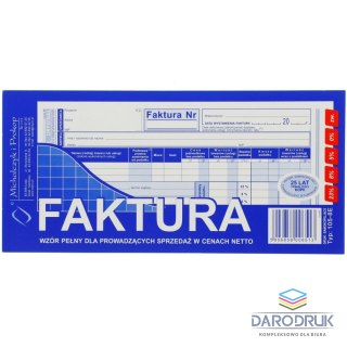 Michalczyk i Prokop Druk offsetowy 1/3 A4 Faktura VAT pełna 1/3 A4,80 kartek 80k. Michalczyk i Prokop (105-8E)