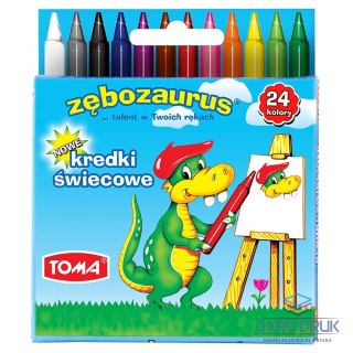 Toma Kredki świecowe Zębozaurus 24 kol. Toma (TO-054)