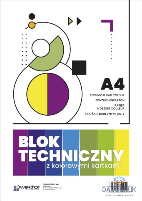 Wektor Blok techniczny kolor A4 mix 160g 10k Wektor