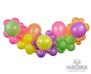Godan Balon gumowy Girlanda balonowa DIY Fluorescencyjna, 65 szt. mix Godan (032109)