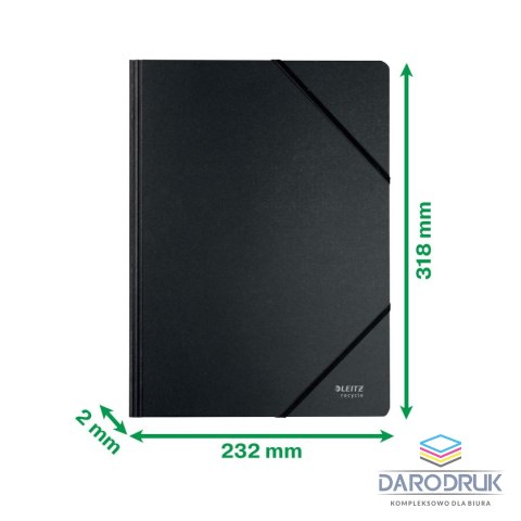 Leitz Teczka kartonowa na gumkę recycle A4 czarna 430g Leitz (39080095)