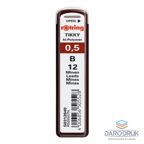Rotring Wkład do ołówka (grafit) B 0,5mm Rotring