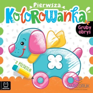 Aksjomat Książeczka edukacyjna Pierwsza kolorowanka z pieskiem Gruby obrys Aksjomat