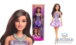 Barbie Lalka Fashionistas brązowe włosy, cekinowa sukienka [mm:] 290 Barbie (HYT92)
