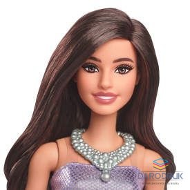 Barbie Lalka Fashionistas brązowe włosy, cekinowa sukienka [mm:] 290 Barbie (HYT92)