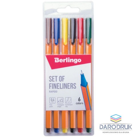 Berlingo Cienkopis Starlight wkład mix 0,4mm 6kol. Berlingo (255125)
