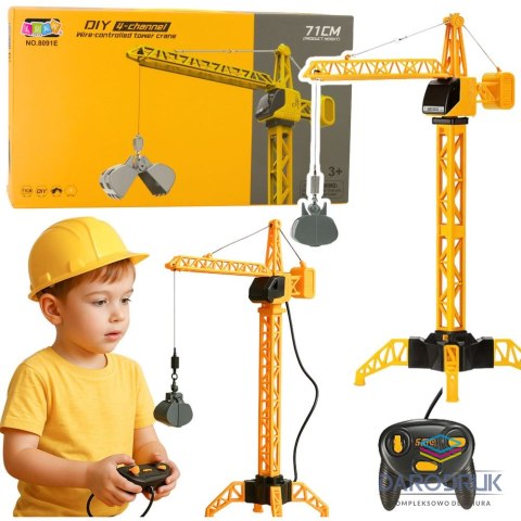 Lean Dźwig Żuraw Budowlany Zdalnie Sterowany RC Przewodowy Obrót 360° 71 cm Lean (27877)