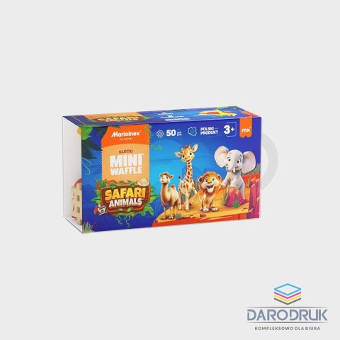 Marioinex Klocki konstrukcyjne Mini Waffle 50el Animals Safari Marioinex (5903033907092)