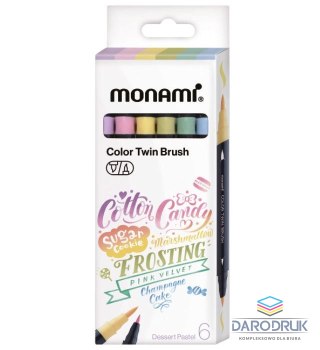 Monami Flamaster Dessert Pastel dwustronny wodny z pędzelkami 6 kol. Monami (170-2780)