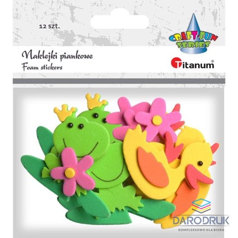 Titanum Naklejka (nalepka) Craft-Fun Series pianka - kaczki, żaby, kwiatki Titanum (EB650F)