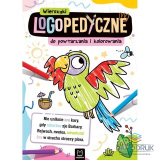 Aksjomat Książka dla dzieci Wierszyki logopedyczne do powtarzania i kolorowania Aksjomat