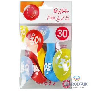 Arpex Balon gumowy z nadrukiem cyferki - 30 (3 szt.) mix 280mm Arpex (KB2006-30-9944)
