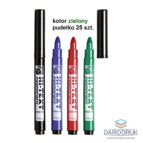 Fibracolor Marker permanentny Hi-Text Midi 580/PB wkład zielony 6,0mm okrągła końcówka Fibracolor