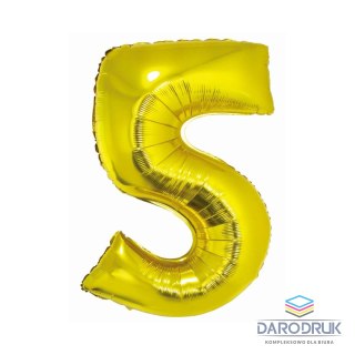 Godan Balon foliowy Smart cyfra 5 złota 76cm Godan (CH-SZL5)