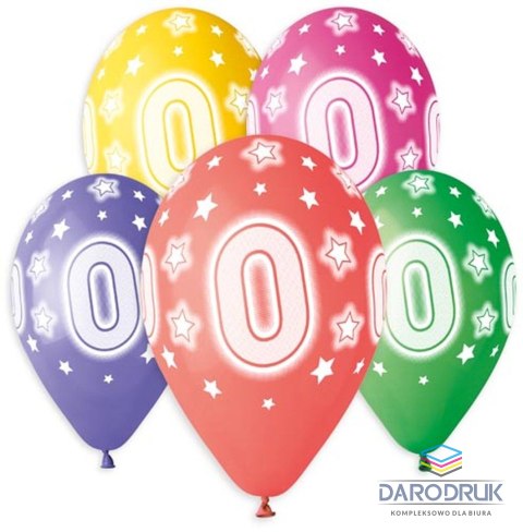 Godan Balon gumowy Premium Hel z nadrukiem 0, 13 cali/5 sztuk mix Godan (GS120/0)