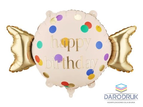 Partydeco Balon foliowy Cukierek Happy Birthday Partydeco (FB386)