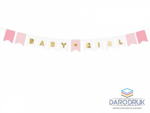 Partydeco Baner Baby Girl, mix, 15 x 175 cm Partydeco (GRL60)