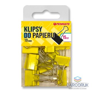 Penmate Klipy kanarkowe TT8322 19mm kanarkowy Penmate (klipsy kolorowe 19mm)