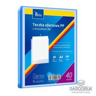 Tetis Teczka plastikowa niebieska A4 40 koszulek 5903242104855 A4 niebieski Tetis (BT630-N40)