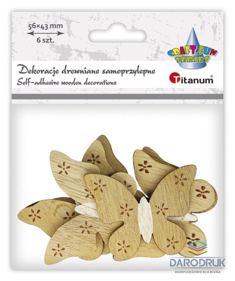 Titanum Ozdoba drewniana Craft-Fun Series motyle samoprzylepne Titanum (7509)