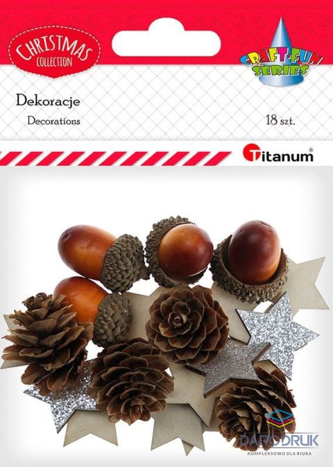 Titanum Zestaw dekoracyjny Craft-Fun Series szyszki, żołędzie, gwiazdki Titanum (23BR1204-61)