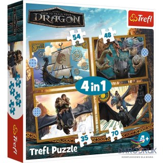 Trefl Puzzle Jak Wytresowac Smoka Podróże 4w1 el. Trefl (34678)