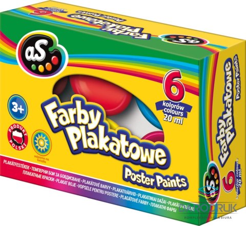 As Farby plakatowe kolor: mix 20ml 6 kolor. As