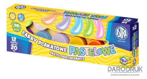 Astra Farby plakatowe pastelowe kolor: mix 20ml 12 kolor. Astra (30118001)