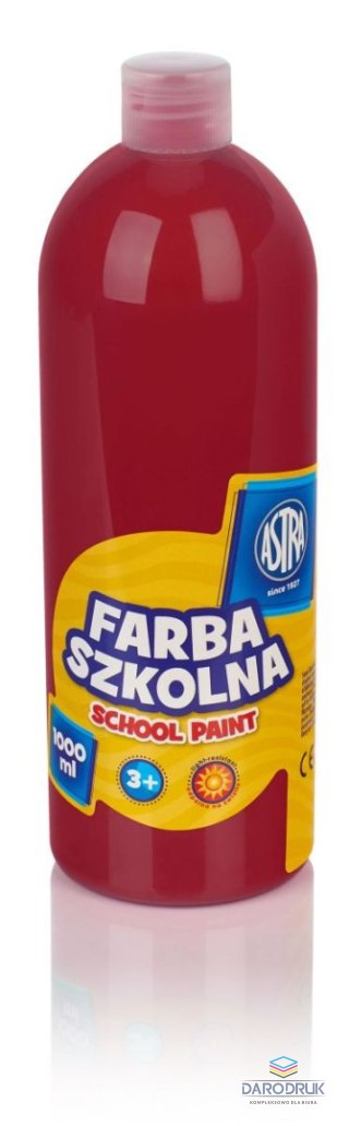 Astra Farby plakatowe szkolne kolor: czerwony ciemny 1000ml 1 kolor. Astra