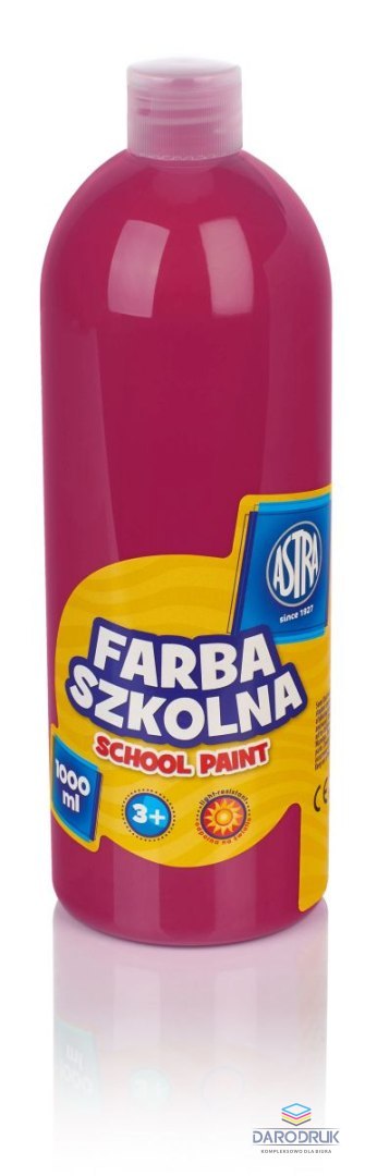 Astra Farby plakatowe szkolne kolor: różowy 1000ml 1 kolor. Astra